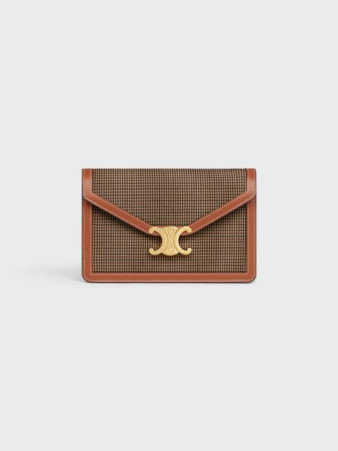 CELINE WALLET ON CHAIN MARGO in PIED DE POULE TEXTILE AND CALFSKIN
