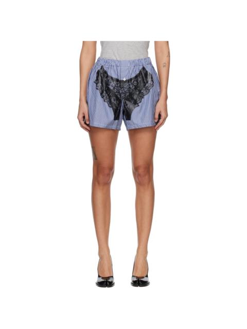 VAQUERA Blue Striped Trompe L'Oeil Boxer Shorts
