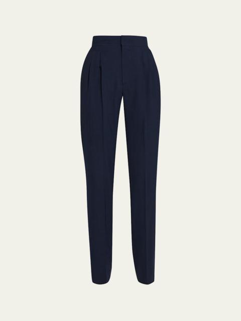 Loro Piana Breeze Wool Straight-Leg Trousers