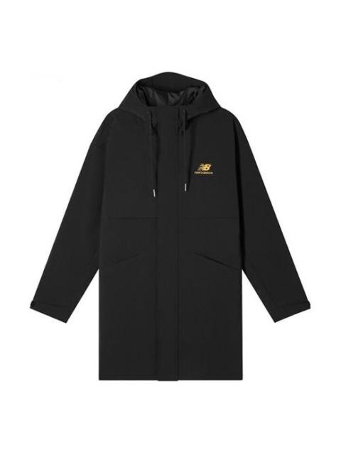 New Balance Casual Lifestyle Long Jacket 'Black Yellow' AMJ11337-BK