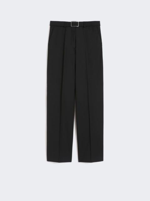 Sportmax Wide-fit stretch wool gabardine trousers - black