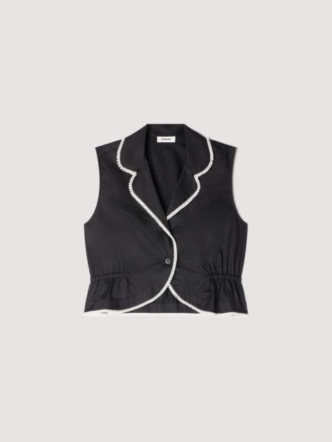 Sandro BEADED COLLAR TOP