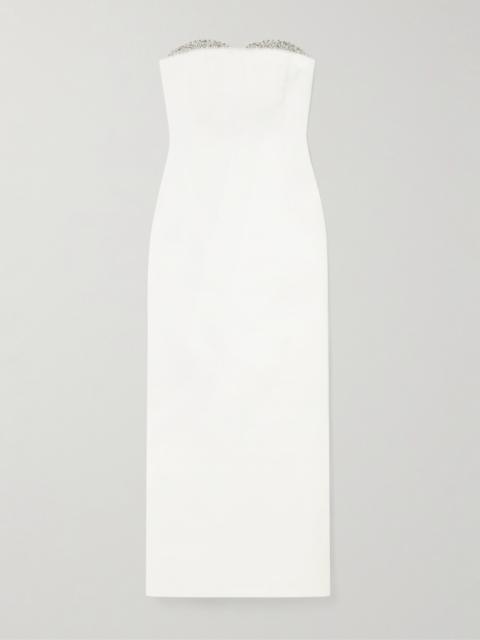THE NEW ARRIVALS ILKYAZ OZEL Noele Strapless Crystal-embellished Satin Gown