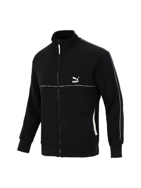 PUMA Running Training Breathable Sports Stand Collar Logo Jacket Black 531706-51