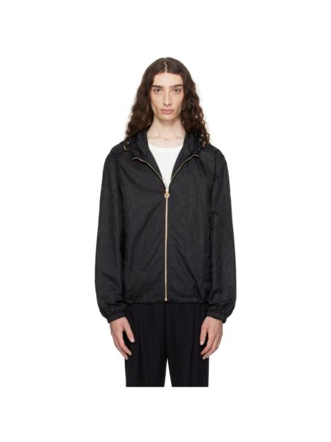 VERSACE Black Barocco Jacquard Windbreaker Jacket