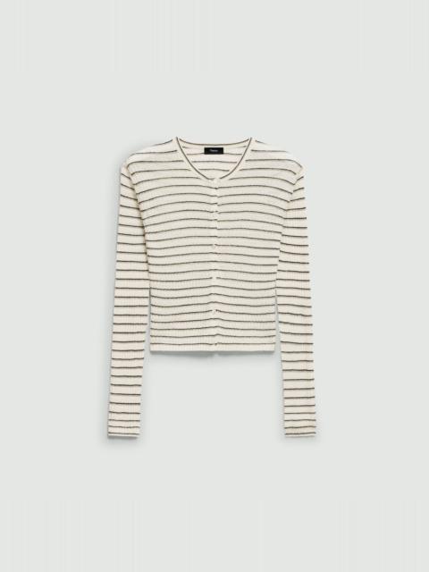 Theory Cropped Cardigan in Linen-Blend