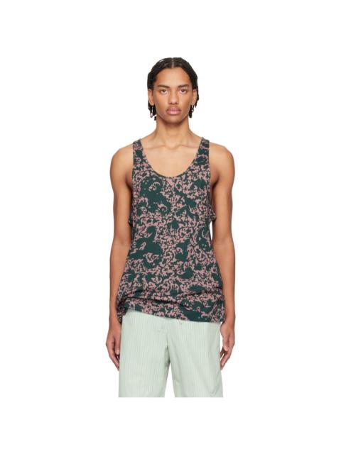 Dries Van Noten Green & Pink Floral Tank Top