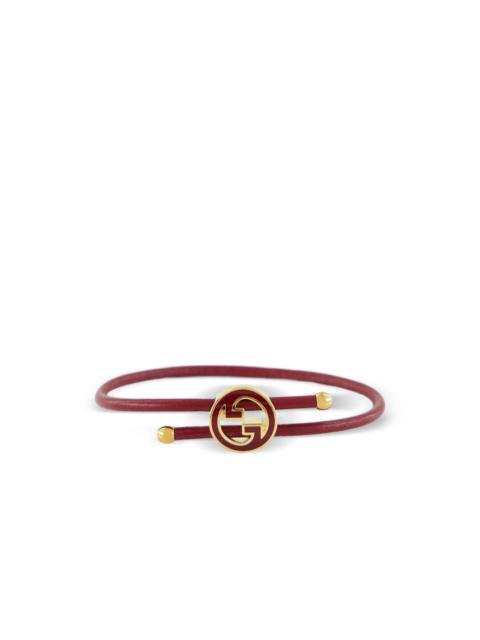 GUCCI leather logo bracelet