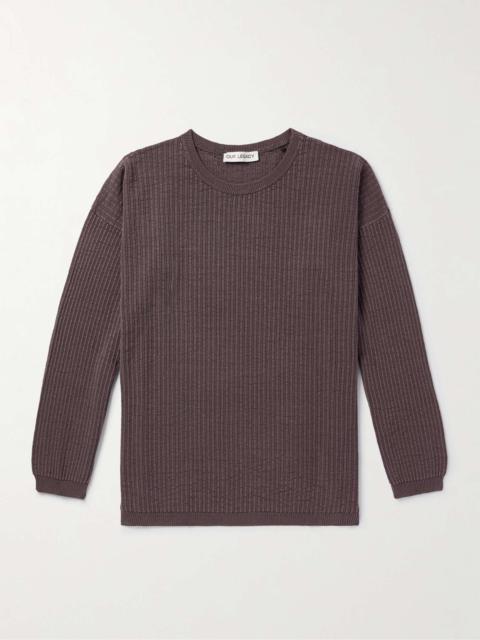 Ribbed Recycled Silk-Blend Sweater