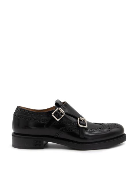 black leather formal shoes