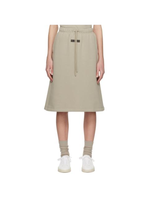 Gray Drawstring Midi Skirt