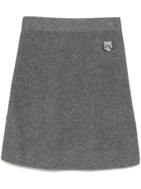 Maison Kitsuné Bold Fox Head ribbed mini skirt