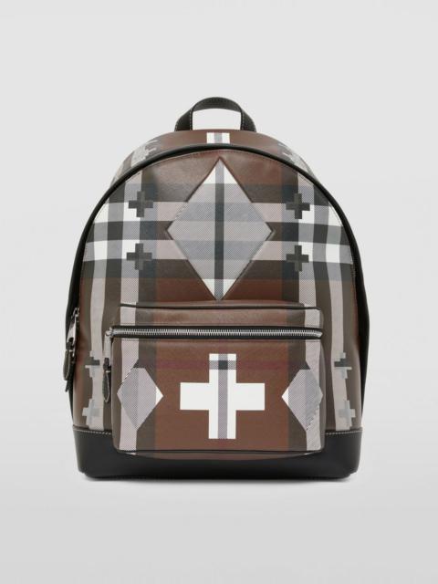 Burberry Geometric Check and Leather Backpack