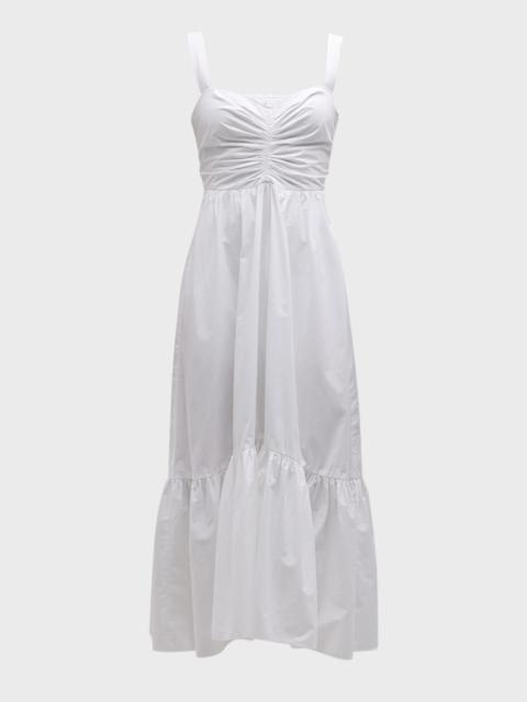 A.L.C. Lilah II Ruched Cotton A-Line Midi Dress