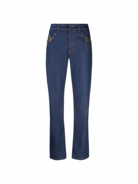 VERSACE JEANS COUTURE buckle-embellished straight jeans