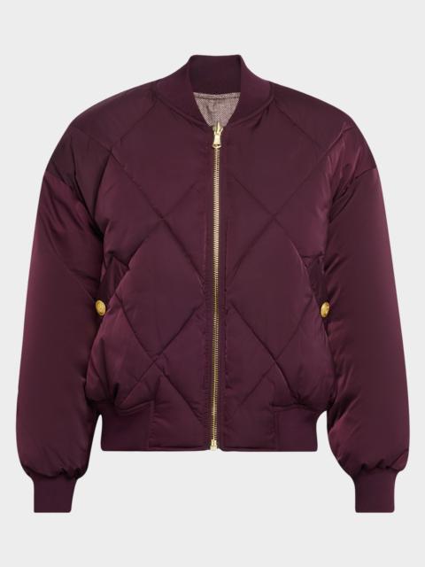 L'AGENCE Violeta Reversible Quilted Puffer Bomber Jacket