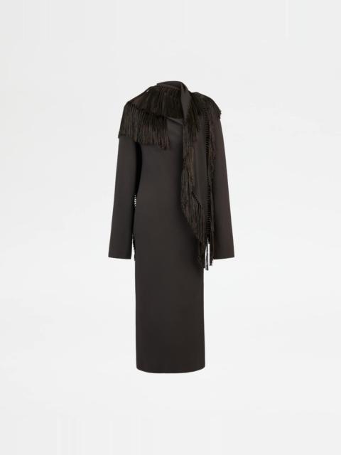Tod's WOOL BLEND DRESS - BROWN