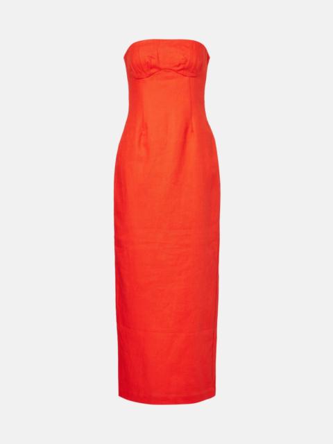 SIR. Strapless linen maxi dress