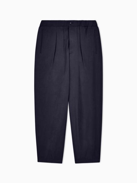 GIORGIO ARMANI TROUSERS REGULAR FIT IN WASHED SILK BLEND