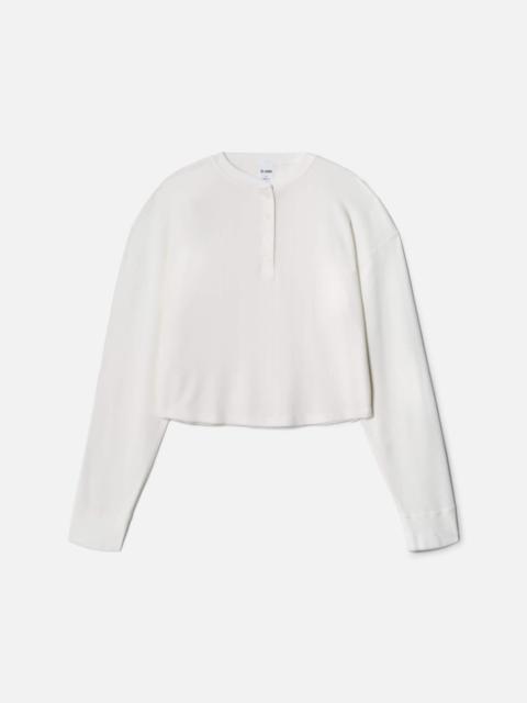 RE/DONE Hanes Waffle Boxy Henley - Off White
