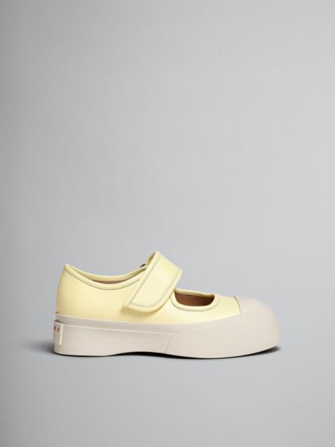 Marni LIGHT YELLOW NAPPA LEATHER MARY JANE SNEAKER