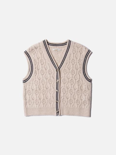 Nudie Jeans Kim Pointelle Knit Vest Oat