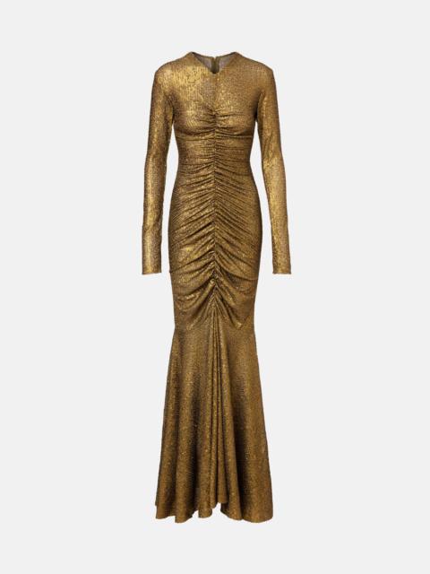 NORMA KAMALI Gathered sequined gown