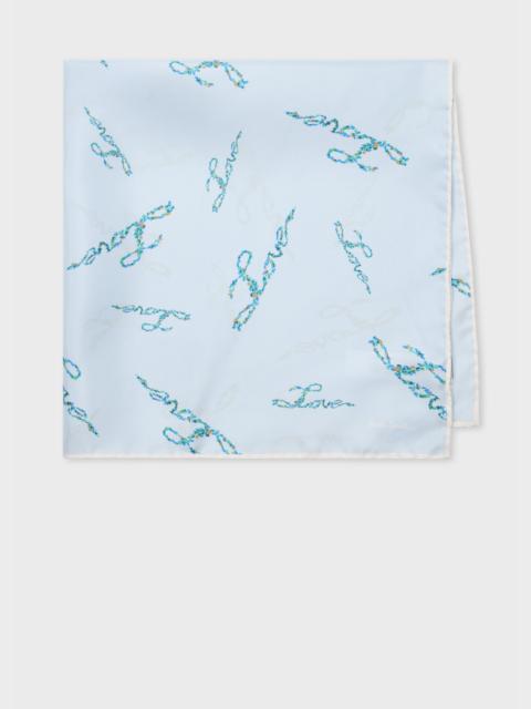 Paul Smith Light Blue 'Love' Print Bandana