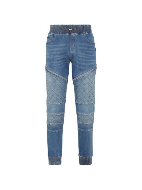 PHILIPP PLEIN Jogging logo-appliquÃ© tapered jeans