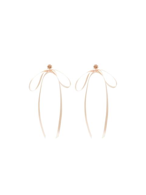 Simone Rocha Bow Ribbon beaded stud earrings