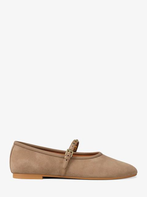 MICHAEL KORS Phoebe Embellished Leather Ballet Flat