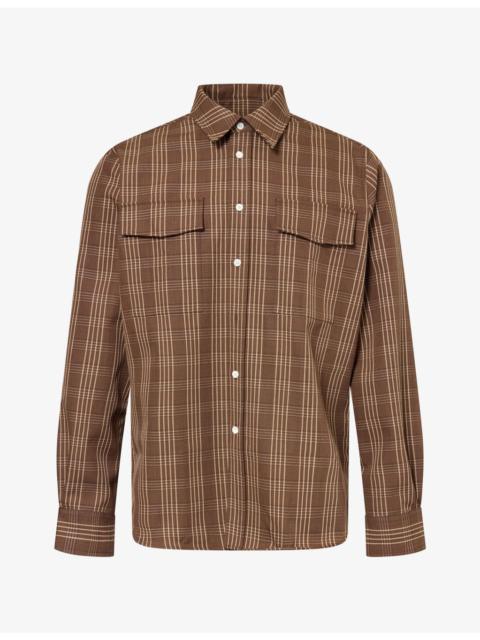 AMI Paris Check Flap-Pocket Wool Shirt