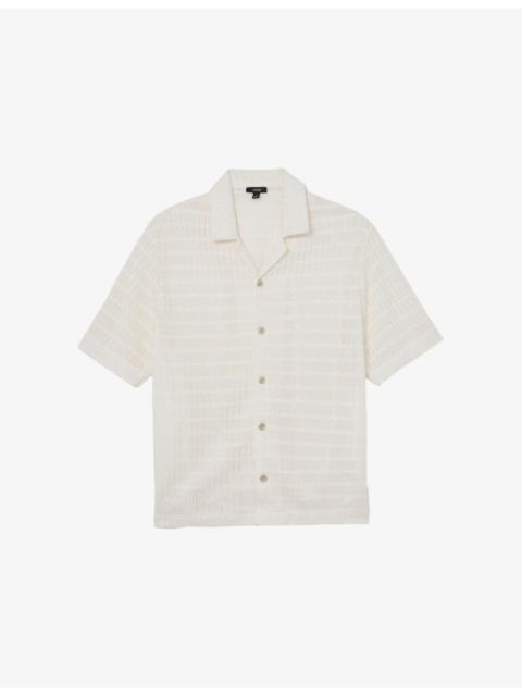 REISS Sid Short-Sleeved Crochet Shirt