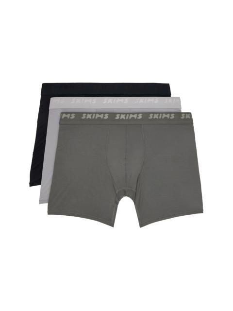 SKIMS Three-Pack Multicolor SKIMS Stretch 5" Boxer Briefs