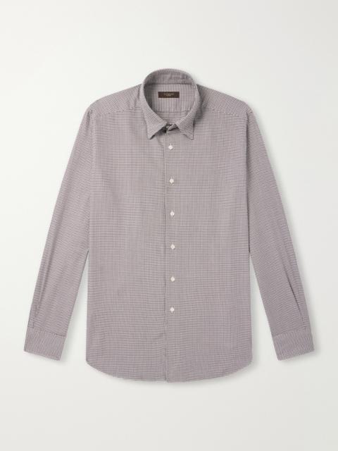 SLOWEAR Glanshirt Button-Down Collar Houndstooth Cotton Shirt