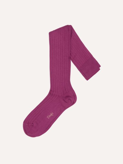 Drake's Wine Cotton Over-the-Calf Socks