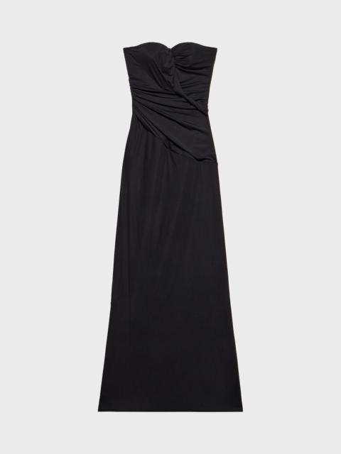 Blumarine LONG JERSEY DRESS WITH SHAPED AND GATHERED BODICE