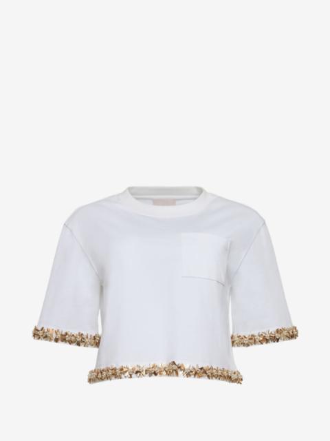 Cinq à Sept floral-embellished pocket T-shirt