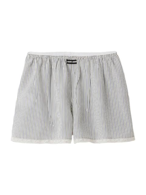 Miu Miu Women's Crepe De Chine Boxer Shorts - Beige