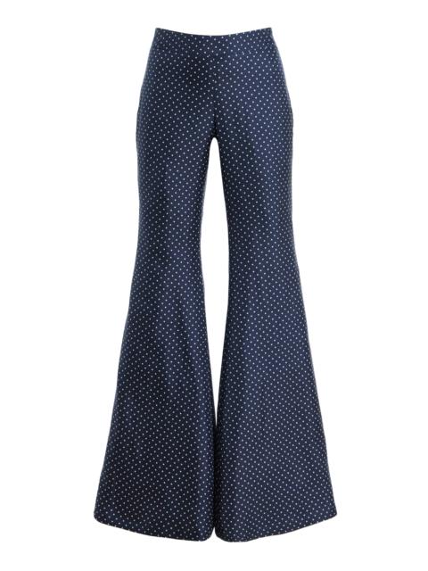 FRANÇOISE Zaoua Silk Polka-Dot Flared Pants