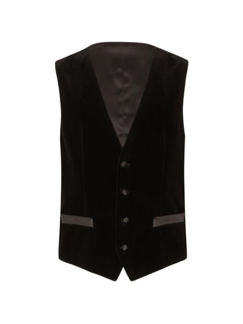 buttoned sleeveless jacket