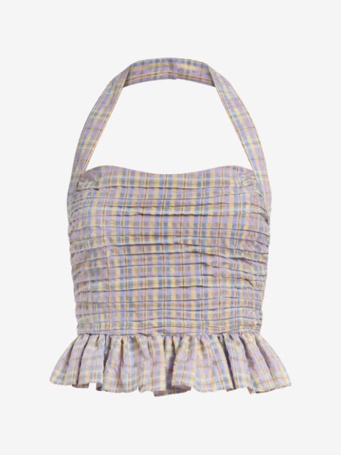 markarian Kit ruched ruffled-hem halter top