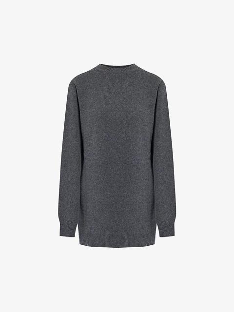 Maxime round-neck long-sleeves knitted mini dress