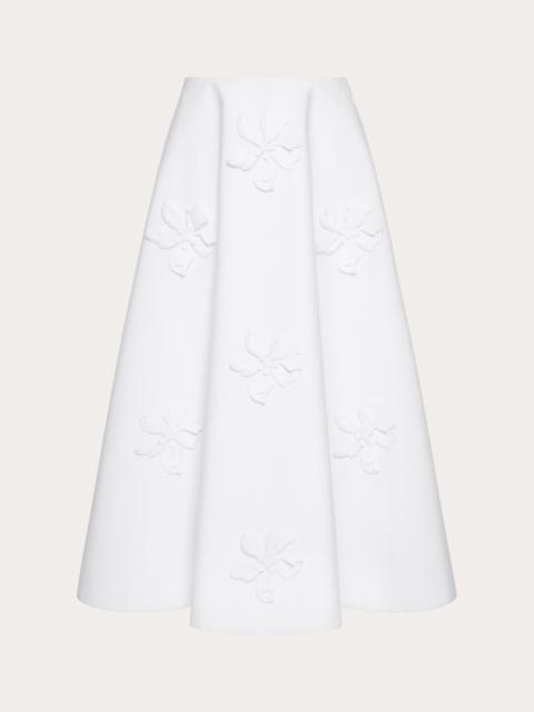 EMBROIDERED COMPACT POPELINE MIDI SKIRT