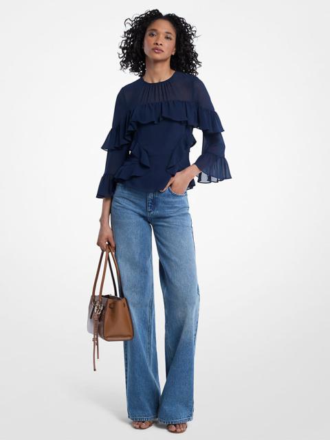 MICHAEL KORS Ruffled Georgette Blouse