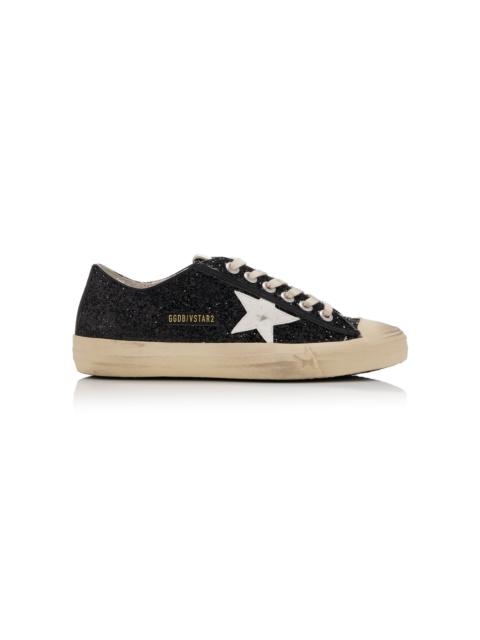 Golden Goose V-Star Glittered Sneakers black