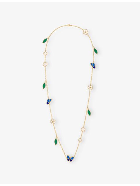 Van Cleef & Arpels Lucky Spring Butterfly Long 18ct Yellow Gold and Stone Necklace