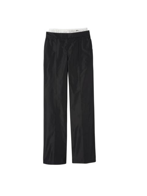 Longchamp Straight pants with patch Black - Technical taffeta