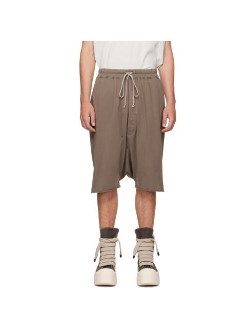 Rick Owens DRKSHDW Taupe Tower Drawstring Pods Shorts