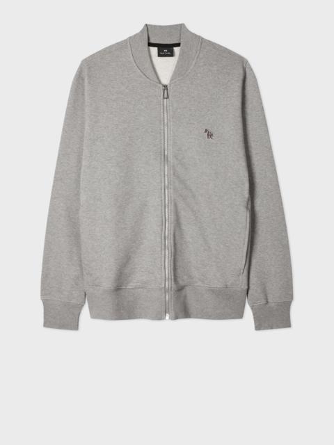 Paul Smith Grey Marl Zebra Logo Organic Cotton Bomber Jacket
